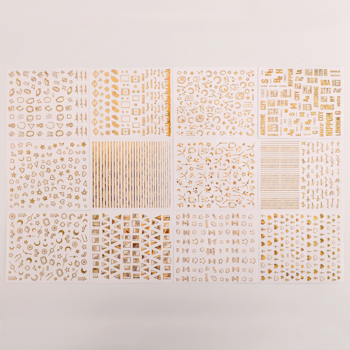 G33 골드 네일아트 스티커 1세트(12매)