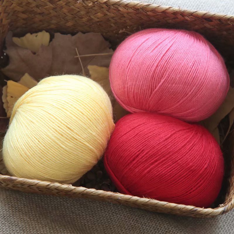 Lavado sin encogimiento Hilo de Cachemira de 3 hilos tejido a mano suave y ajustado bufanda de bebé sombrero abrigo hilo tejido a mano lana tejida a mano