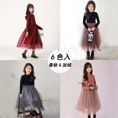 Children's dress, lace, slimming autumn and winter temperament girls' long-sleeved cotton dress, children's Korean version, foreign trade clothing, apparel