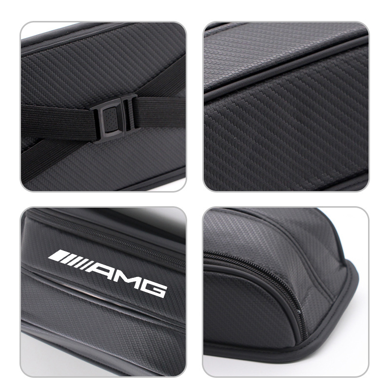 Car Multifunctional Tissue Box Sunshade Large Capacity Elastic Band Hanging Tissue Bag Large Capacity Upgraded Leather