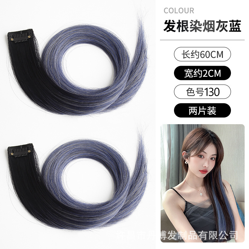 hair root stained with soot blue