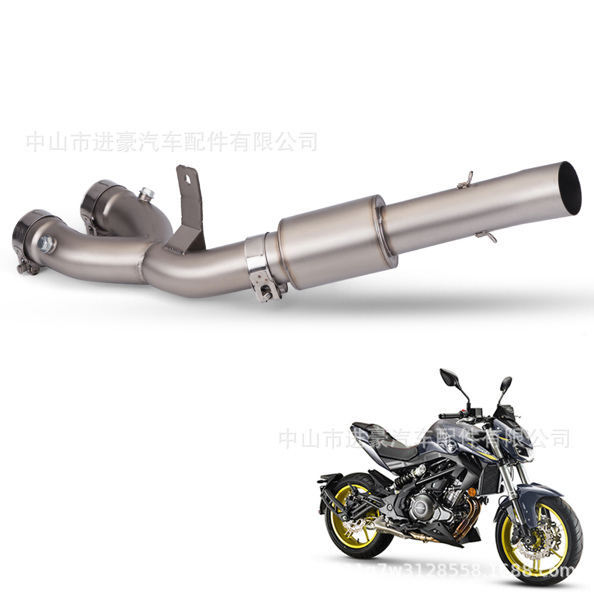 Motorcycle Modified Yamaha R1 Mid-Section 15-21/Separate Type - with Back Pressure Drum, Stainless Steel, Factory Direct Sale