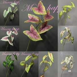 仿真观音莲彩芋叶水竹芋叶婚礼堂竹峰装饰绿植婚庆造景绿植森林系
