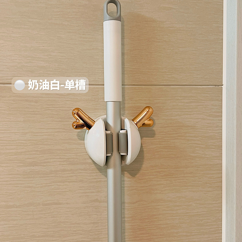 モップ壁掛けクリップパンチフリー浴室ほうきモップクリップ粘着フックバックルハンガー浴室モップ送料無料卸売|undefined