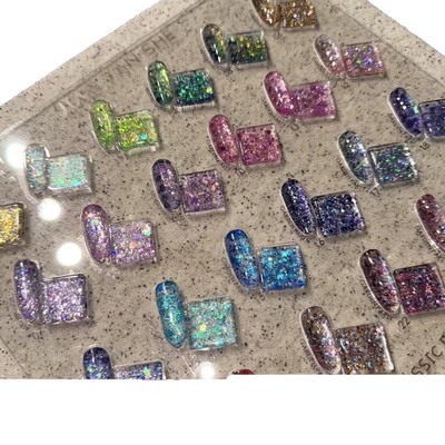 胶研社24色美人鱼美甲店开店用大亮片2025年新款甲油胶小套