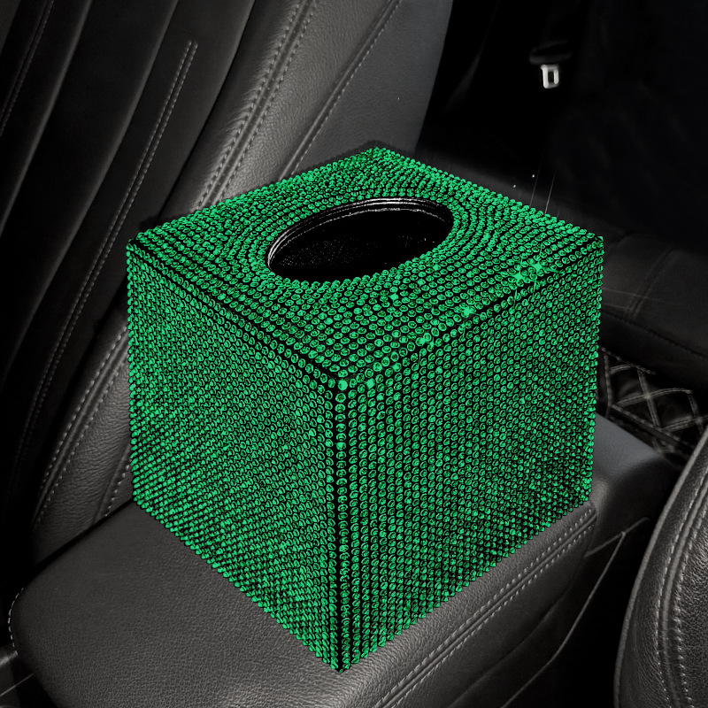 Caja de pañuelos de coche creativo coche sentado coche decoración de coche hombres y mujeres diamante caja de pañuelos de coche cubierta de pañuelos lindo