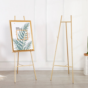 Golden Wedding Wrought Iron Easel Photo Frame Bracket Wedding Welcome Water Brand Exhibition Stand Photo Display Stand Nordic Oil Easel