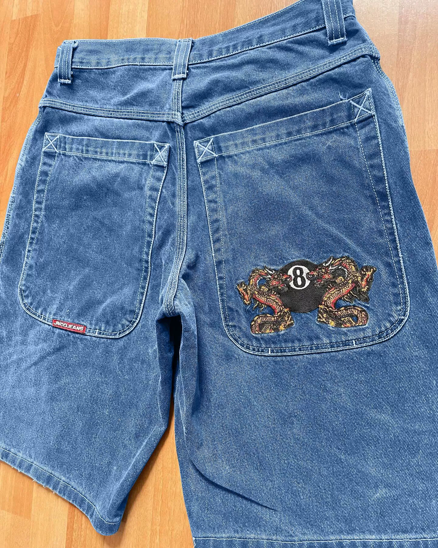 Джинсовые шорты, хип‑хоп готика, свободный крой, размеры S–XXL