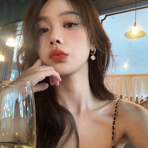 S925 Silver Needles Light Luxury Versatile Geometric Pearl Earrings for Women Unique Design High-end Camellia Flower Pendant Earrings