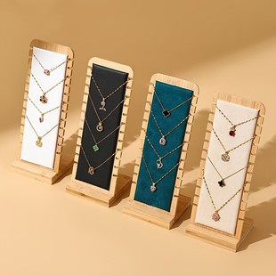 In-Stock Bamboo Necklace Display Stand, Cross-Border Popular Solid Wood Necklace Stand, Amazon Best-Selling Earring Display Board