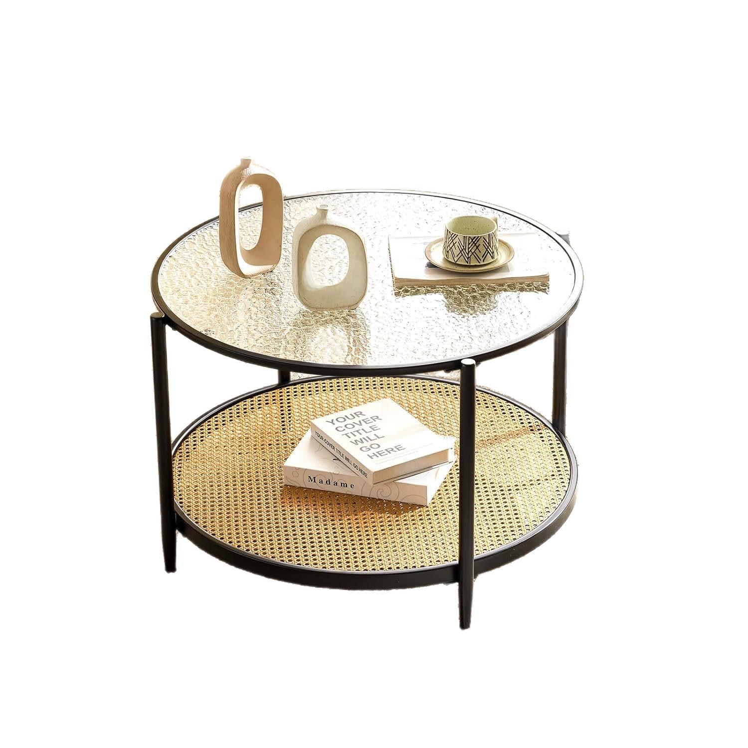 Mesa de té cúpula transfronteriza sala de estar transparente mesa de café de oro de champán lujoso de alto valor simple mesa redonda