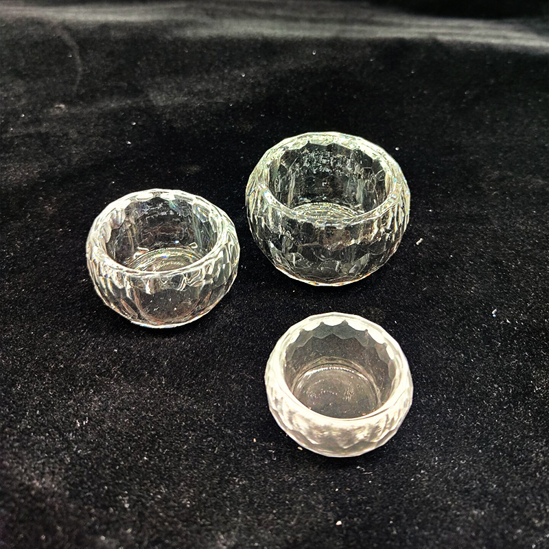 发财树底座6厘米水晶杯子高款透明供佛供水碗佛堂贡品圣水玻璃碗