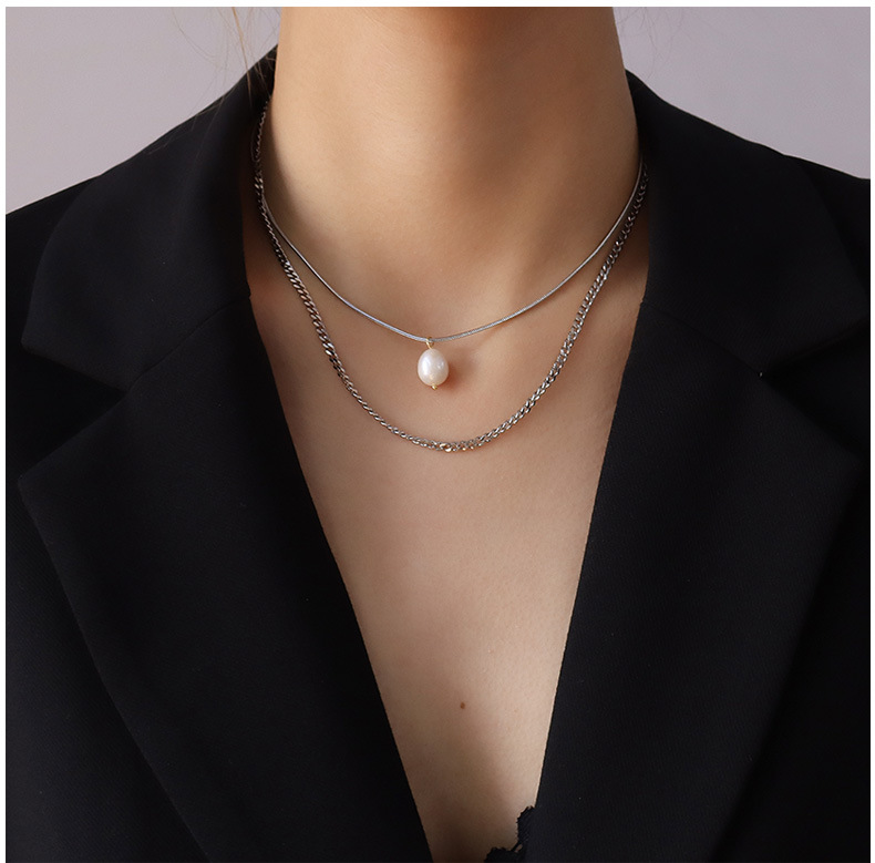 Wedding, Travel Occasion 304 Stainless Steel Material PVD Coated Real Gold Plated 18K Gold Geometric 304 Stainless Steel Fashion Waterproof Non Tarnish 304 Stainless Steel Necklace