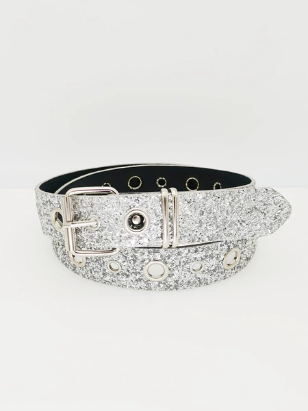 Silver 3.2 width (pin buckle gold powder belt)