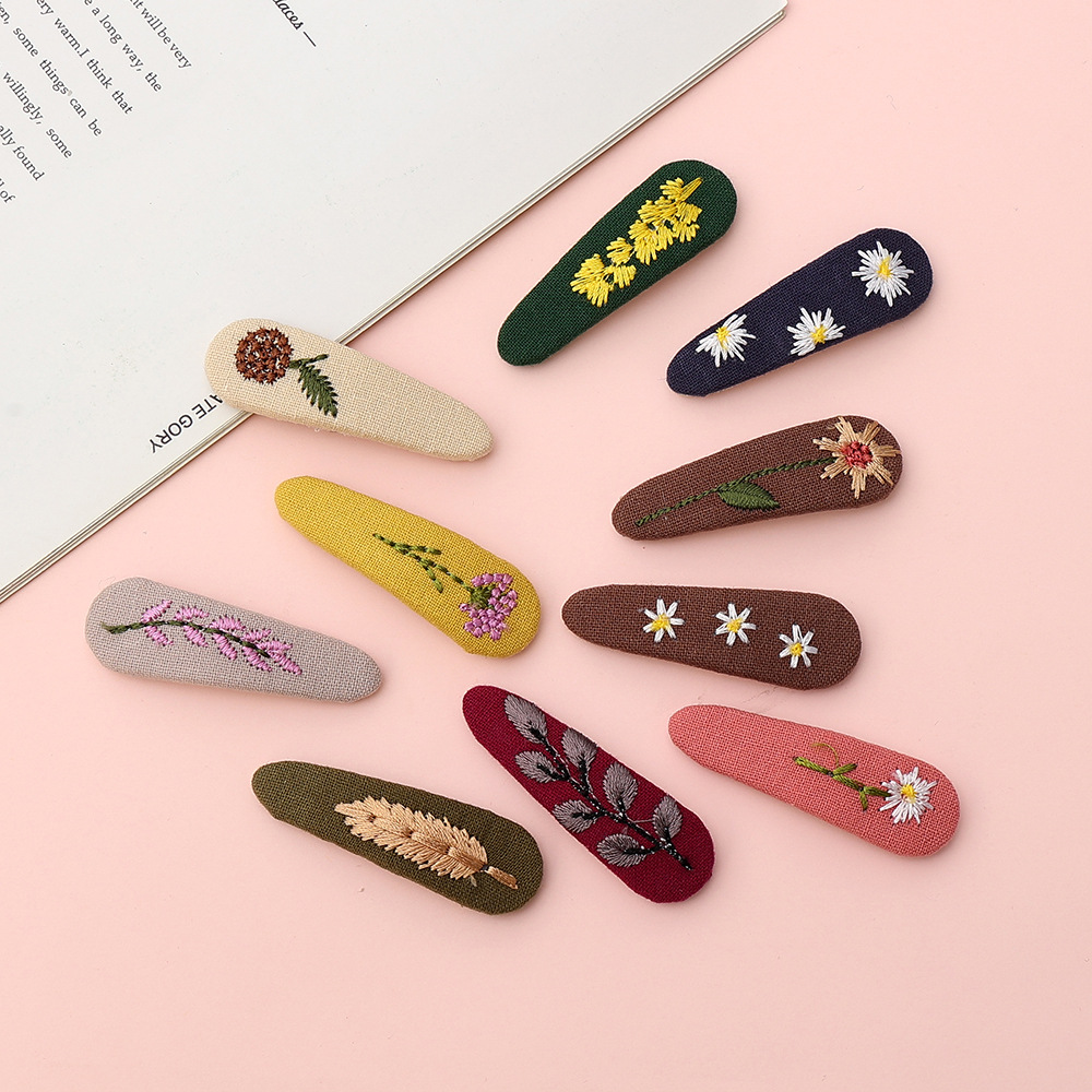 Cross-Border New ins style hair accessories children's BB clip Girls cute hair clip three-dimensional embroidery little girl bangs clip_voghion.com