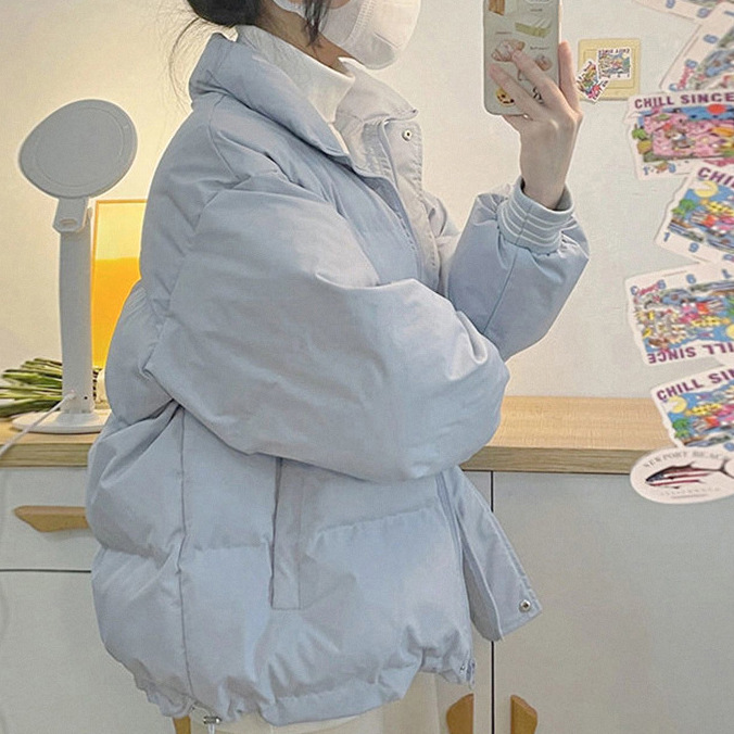 다운 재킷 여성의 겨울 짧은면 패딩 재킷 2024 새로운 코트 빛과 얇은 빵 의류 두꺼운 검은 색 한국어 버전