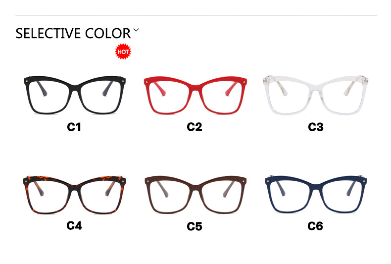 Cross-border Cat Eye Mi Nail Glasses Frame 2023 New Anti-blue Light Fashion Plain Glasses Women's Ins Trendy Large Frame Glasses display picture 3