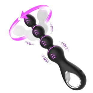 Xazuo Backcourt Swing Beads Powerful Vibration Handheld Rotating Pull Ring Beaded Prostate Vibrator Adult Supplies