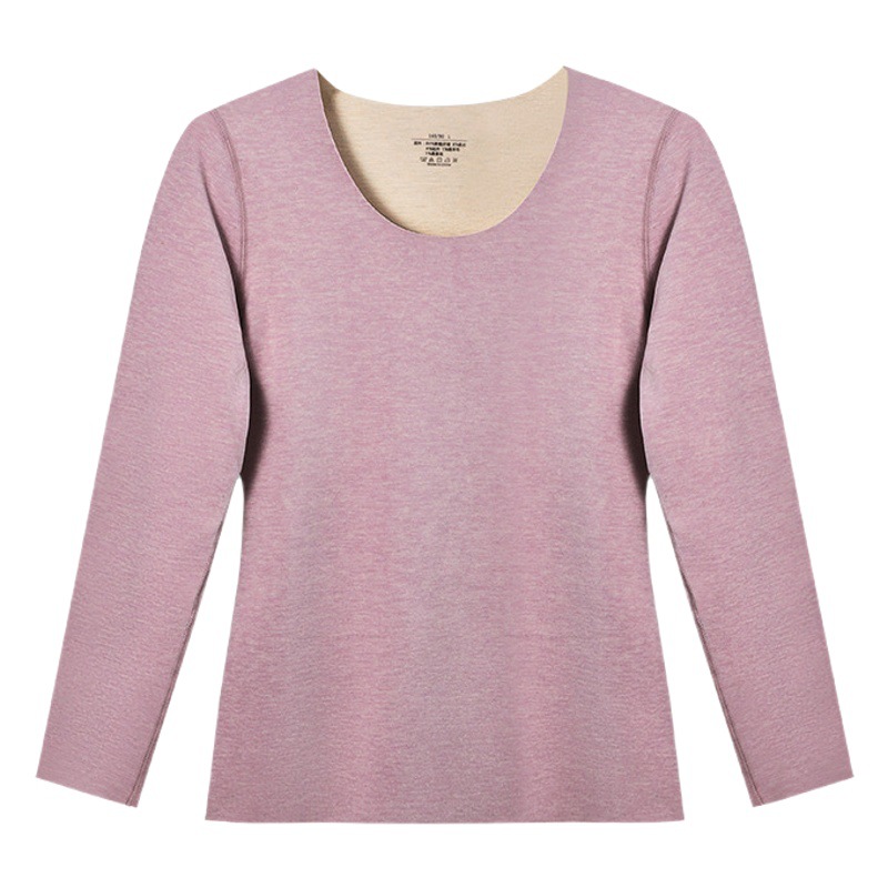 Ropa interior térmica de mujer ropa de Otoño de mujer sin costuras forrada de lana engrosada de fondo Otoño e Invierno ropa de Otoño de lana de una pieza para mujer