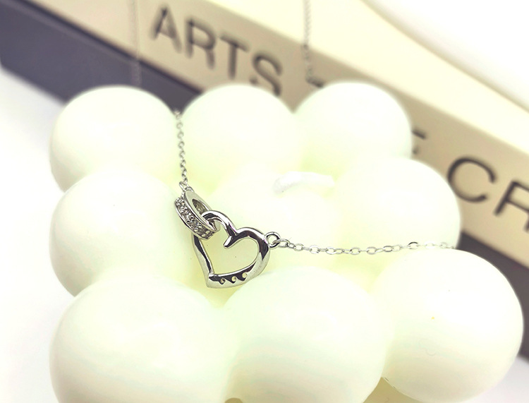 1 Piece Quantity 925 Sterling Silver Heart Shape Pendant Necklace