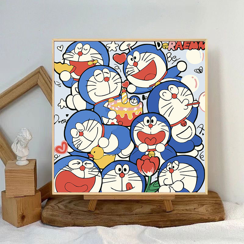 漫画 Q バージョンエッグマンパーティーシリーズ DIY デジタル油絵子供の手作り着色油絵装飾品卸売|undefined