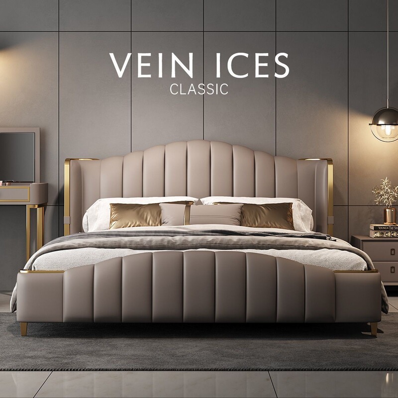 Luxury Genuine Leather Bed, Large Bed, 2025 New Model, Master Bedroom Storage, High-End Hardware, Luxurious American-Style Double Leather Bed Luxury Genuine Leather Bed, Large Bed, 2025 New Model, Master Bedroom Storage, High-End Hardware, Luxurious American-Style Double Leather Bed