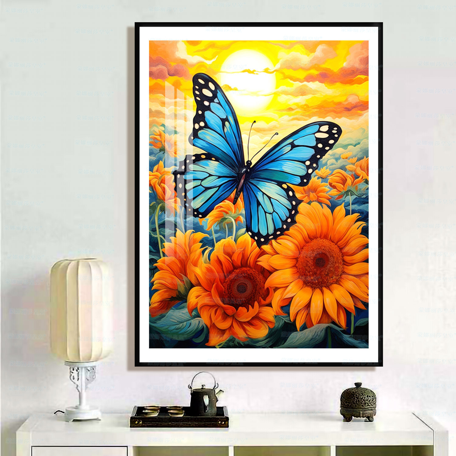 Monalisa Royal Cruz puntada mariposa nueva mariposa simple hermosa sala de estar decoración pequeño bordado hilo hecho a mano image 7