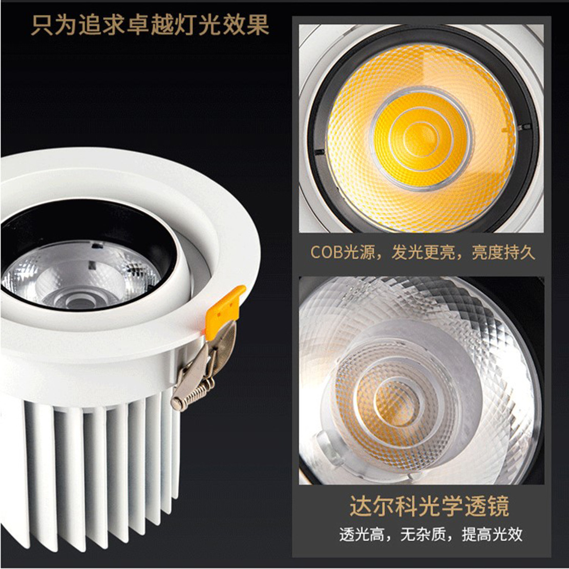 Spotlight led cob lámpara de techo lámpara de lavado de pared borde estrecho pequeña colina incrustado Hotel Casa antideslumbrante Ojo de toro Spotlight