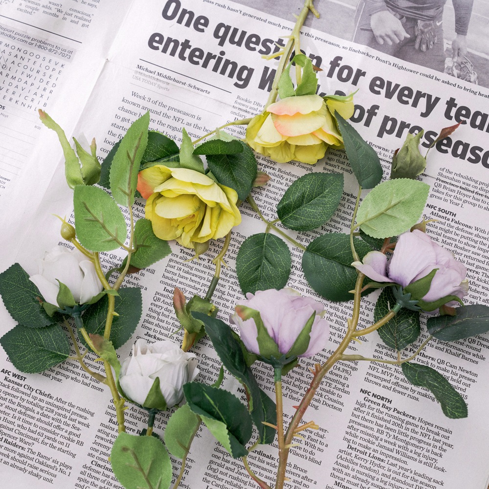 玫瑰花仿真花裝飾廠家路引花家庭婚慶手捧花牆植物牆假花MW37331