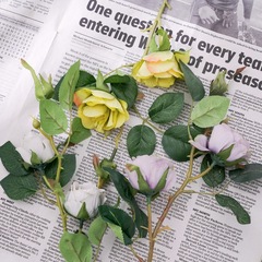 玫瑰花仿真花裝飾廠家路引花家庭婚慶手捧花牆植物牆假花MW37331