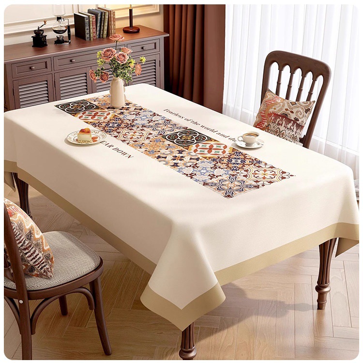 Mesa de comedor americana impermeable anti-contaminante sin lavado anti-escaldado almohadilla de mesa de PVC ligera de lujo de alta calidad mesa de té tela protectora de escritorio