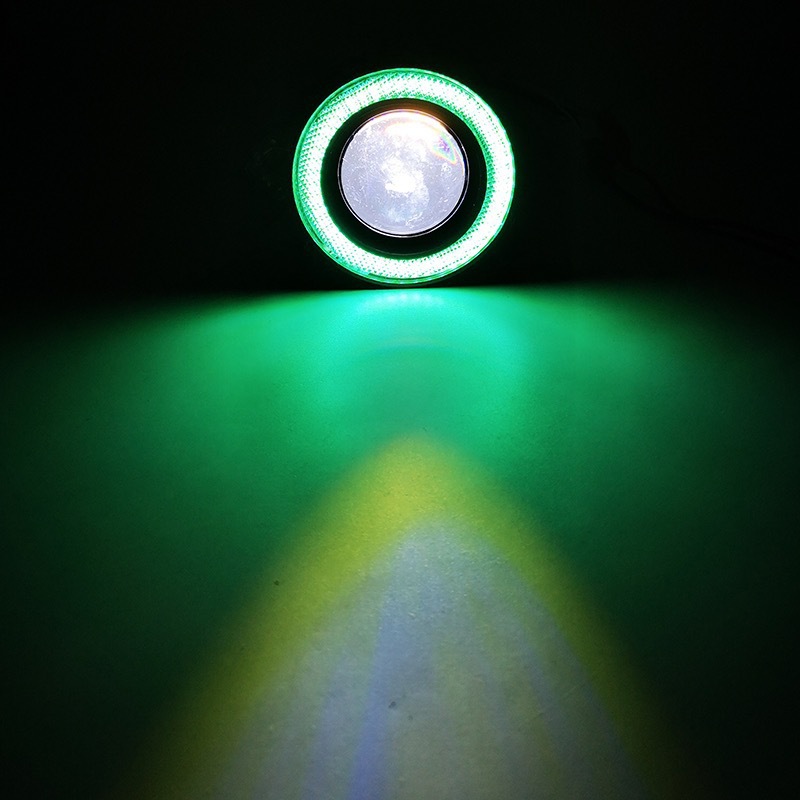 Car Led Lens 30W Fog Lamp 3inch with Cob Blue Angel Eye Ring Modified Bull's Eye Fog Lamp Daytime Running Light
