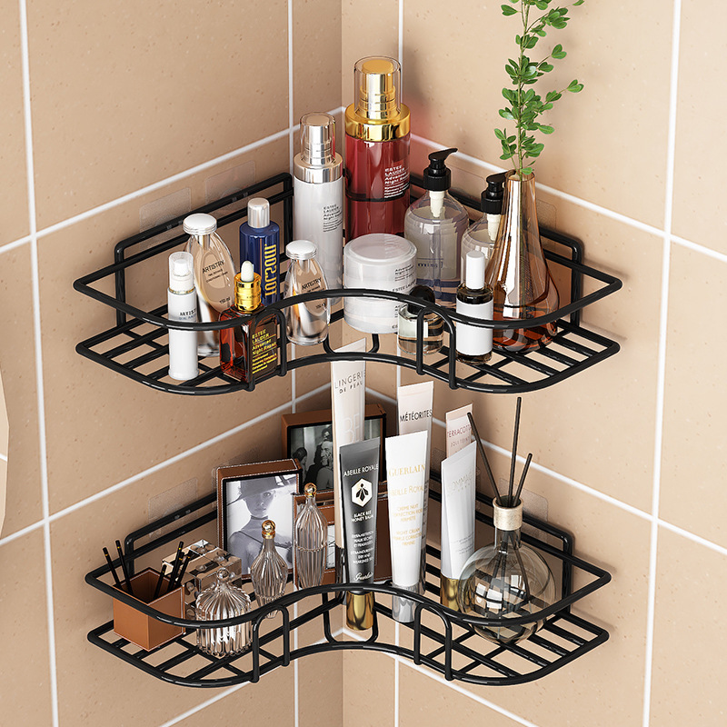 Triangle Storage Rack Punch-free Toilet Bathroom Wall-mounted Toilet Bath Toilet Corner Storage Rack