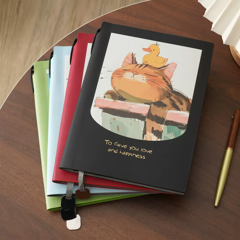 开学季插画笔记本本子高颜值学生横线日记本手账本作业本套装批发