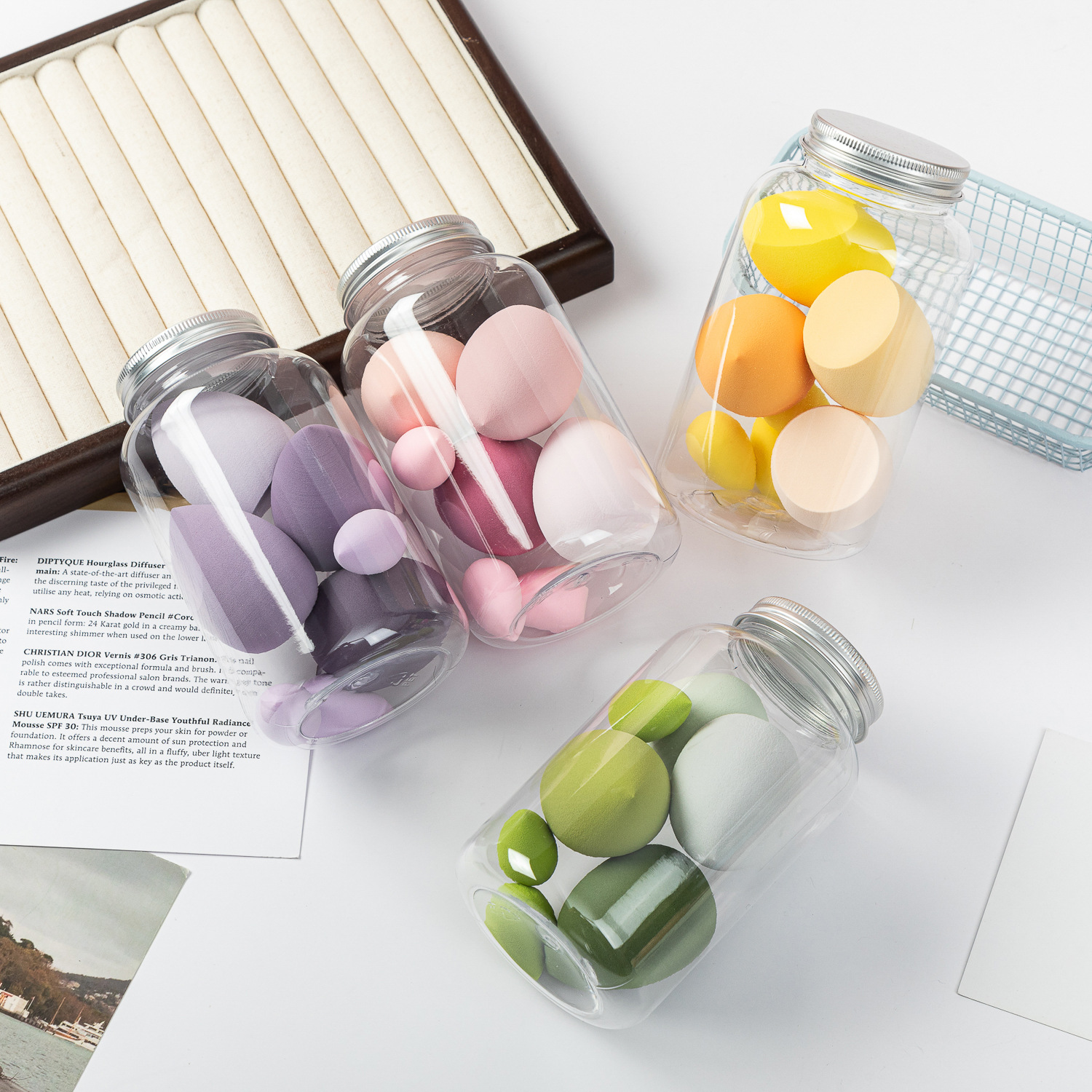 Conjunto de huevos de maquillaje transfronterizo, polvo no de látex botella de deriva, polvo de esponja, cojín de aire para maquillaje sin polvo, uso seco y húmedo.