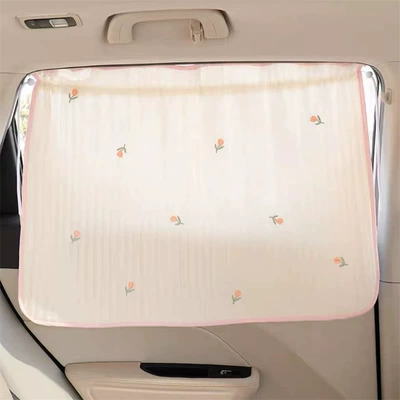 Car curtains — Sunshade Side Curtain Car Baby - quilted-hemmed-embroidered-curtains-tulip