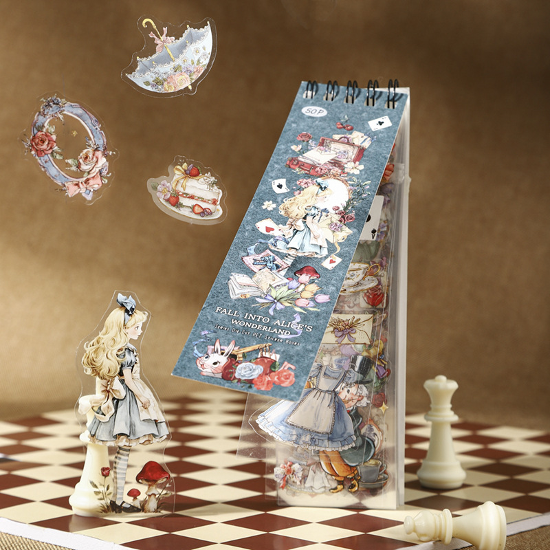 Tomato Sauce Girl Pet Sticker Book: Falling into Alice's Wonderland Series, Large Volume Original Design Die-Cut 1 Type