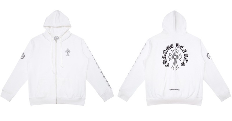 24ss年新款高品质Chrome Hearts 马蹄十字架连帽拉链卫衣工厂批发|undefined