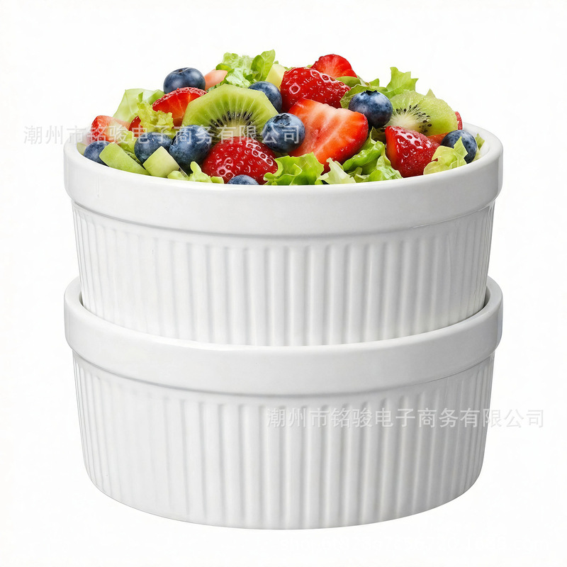 Ceramic Baking Bowl Dessert Baking Dish 27 Ounces Salad Fruit Pasta Caramel Pudding Soufflé Cake Mold Tableware