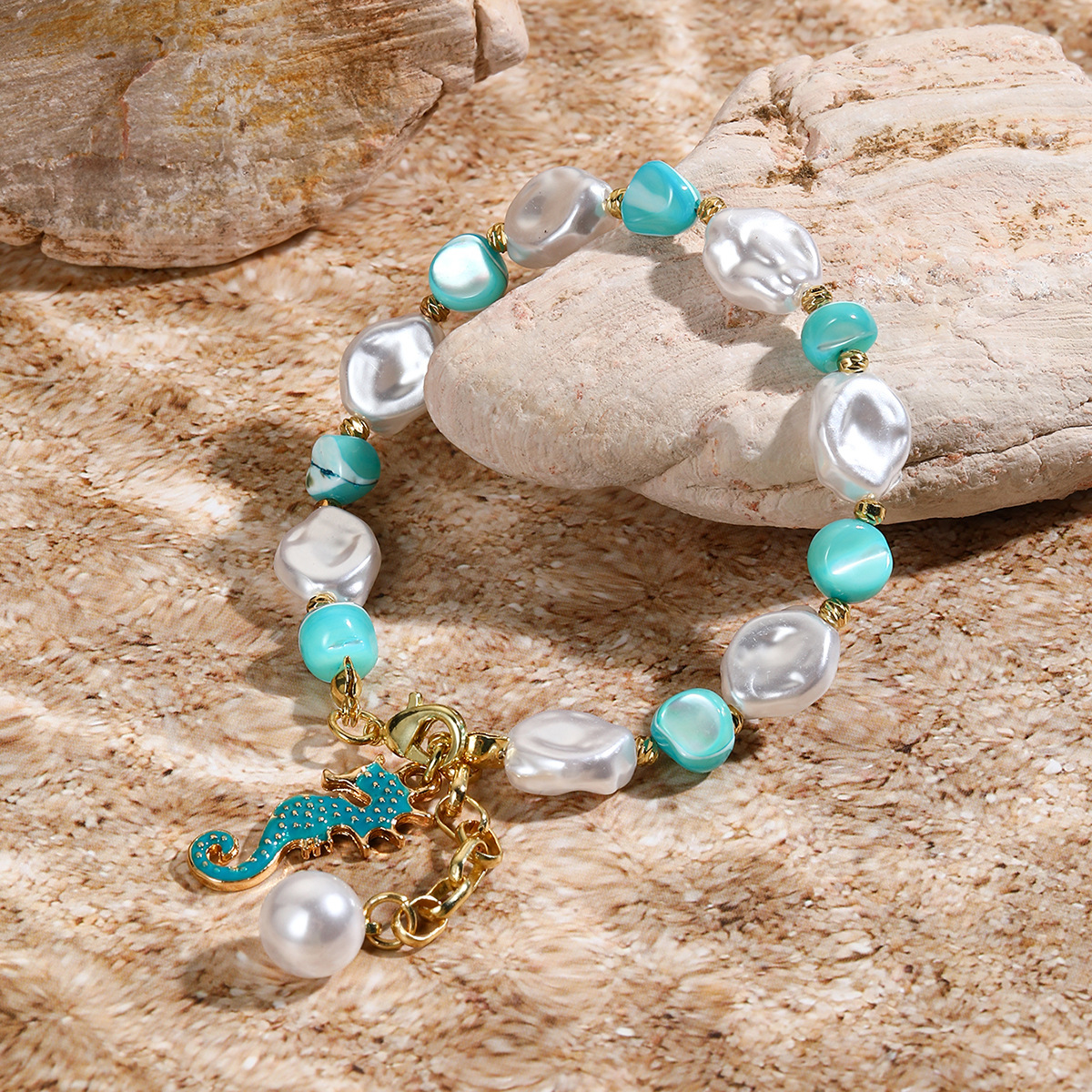 Shell Beaded Bracelet Colourful Seaside Summer Jewellery_voghion.com