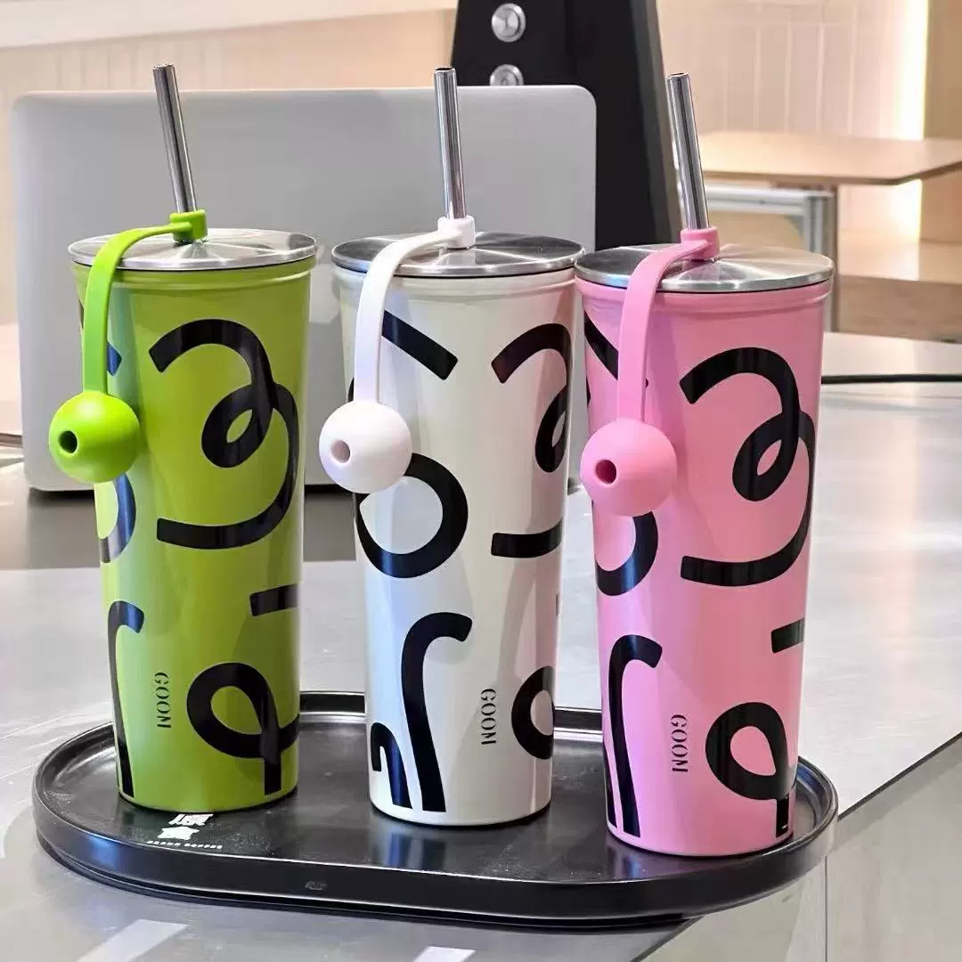 Straw, glass, high quality coffee capacious tea cup with glass, Birthday gift