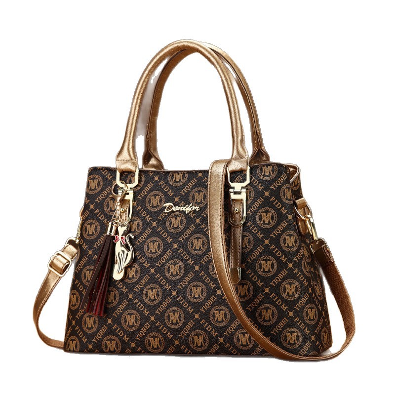 Bolso de moda de gran capacidad, bolso de hombro con patrón de mujer, bolso de mano casual de moda versátil, bolso de mochila diario.