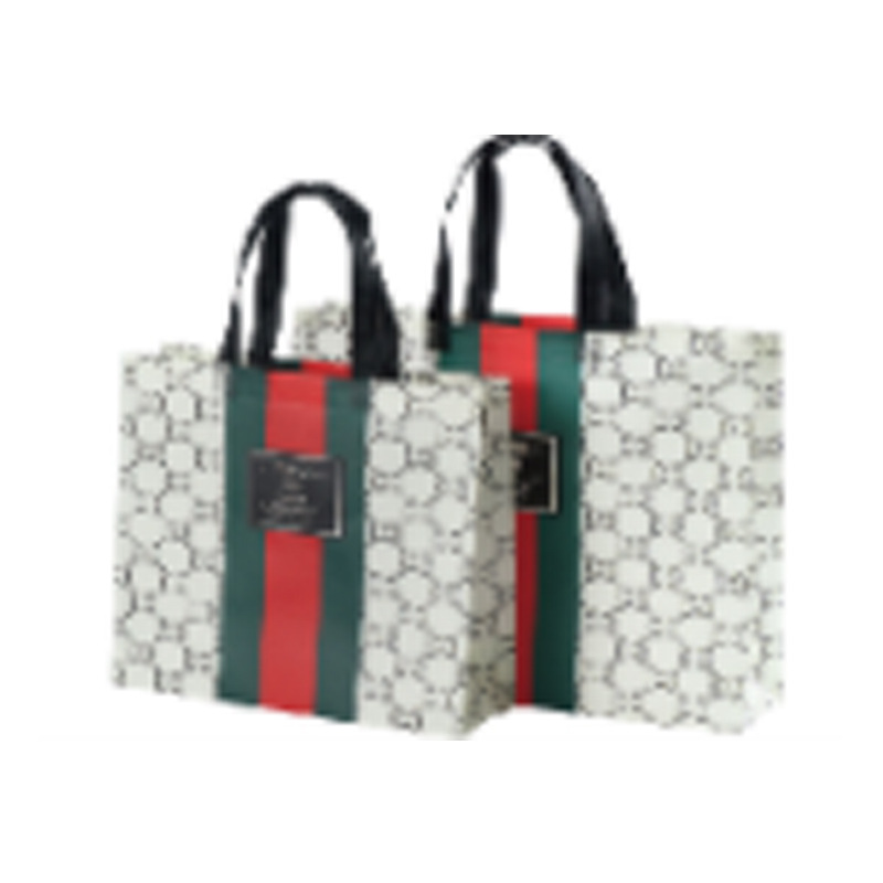 En stock bolso no tejido personalizado Impresión logotipo ropa publicidad bolsa color película no tejida