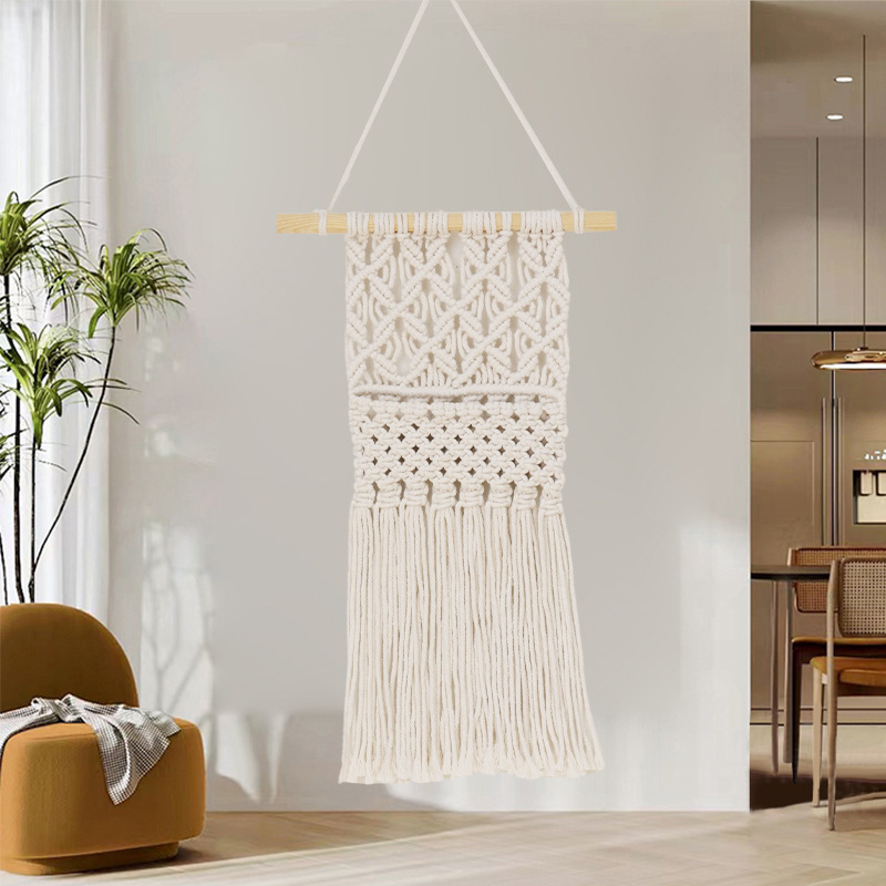 Bohemian Room Decoration Storage Bag Nordic Hand-Woven Storage Mesh Bag Wall Tapestry Storage Mesh Bag