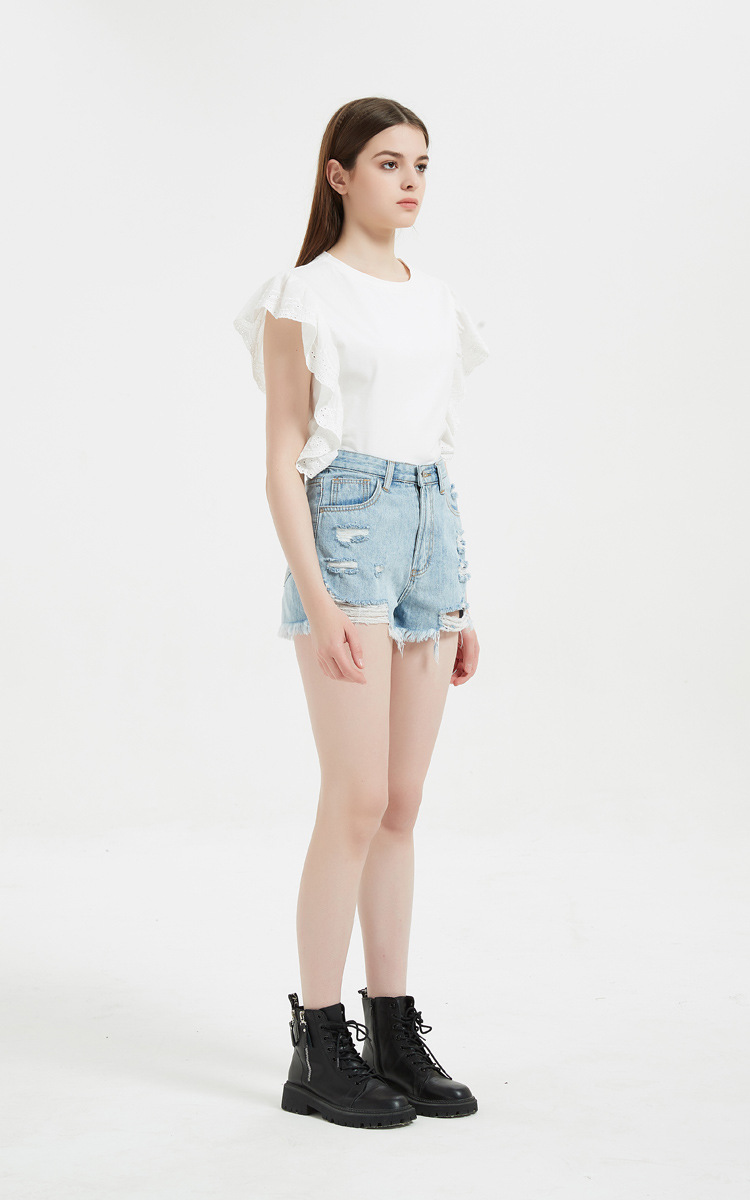 Women's Holiday Daily Streetwear Solid Color Shorts Jeans display picture 3