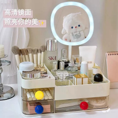 化粧品収納ケース鏡付き高級デスクトップ化粧鏡寮家庭用口紅マスクスキンケアスタンド
