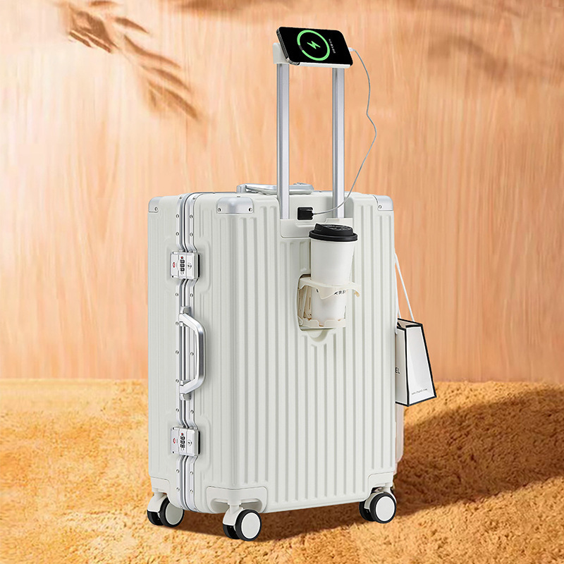 Luggage Aluminum Frame New 24 Trolley Case Universal Wheel Suitcase 26inch Men and Women 20 Boarding Password Leather Case 28 Luggage Aluminum Frame New 24 Trolley Case Universal Wheel Suitcase 26inch Men and Women 20 Boarding Password Leather Case 28