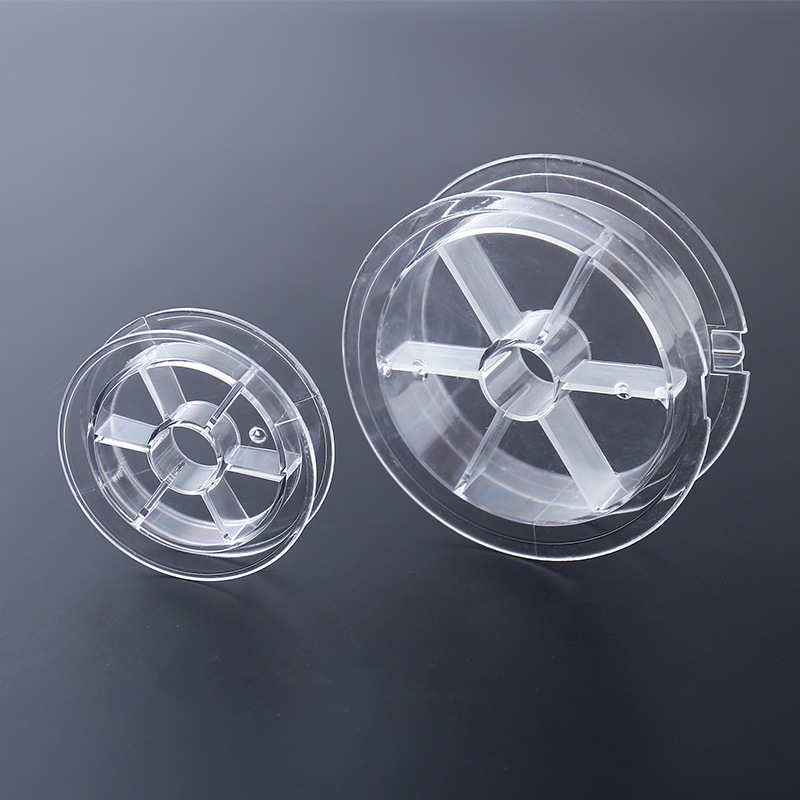 carrete de pescado transparente bobina de pesca bobina en forma de I tubo de bobina en blanco bobina de cinta eje de línea de pesca placa