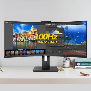 Philips 34inch Computer Monitor Curved Fish Screen Type-C Speaker Camera Multi-Source 346P1Crh