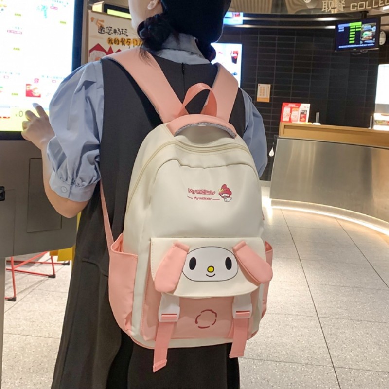 2025 nueva mochila escolar para estudiantes simple ocio estilo campus dibujos animados mochila de gran capacidad versión coreana pequeña mochila fresca